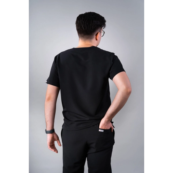 Bluză medicală neagră bărbați Hooke