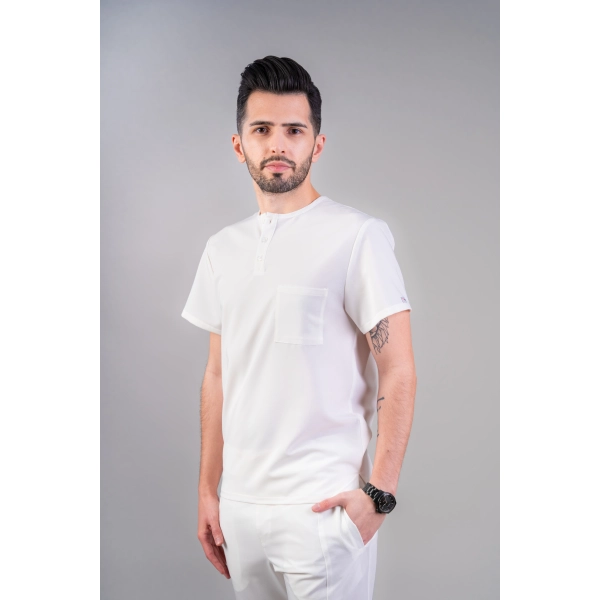 Bluză medicală albă bărbați Hooke