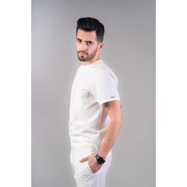 Bluză medicală albă bărbați Hooke