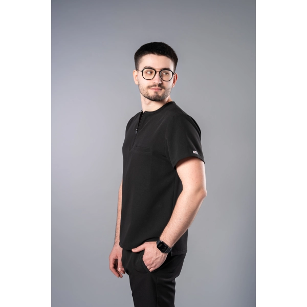 Bluză medicală neagră bărbați Obi