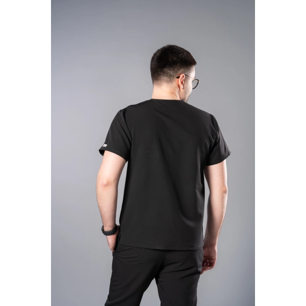 Bluză medicală neagră bărbați Obi