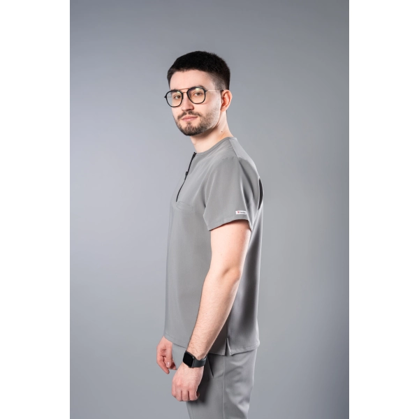 Bluză medicală gri bărbați Obi