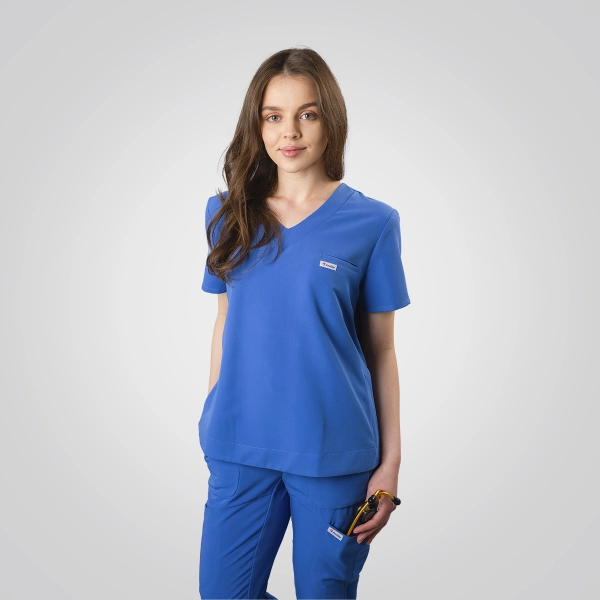 Bluză medicală albastră de damă Cutzarida