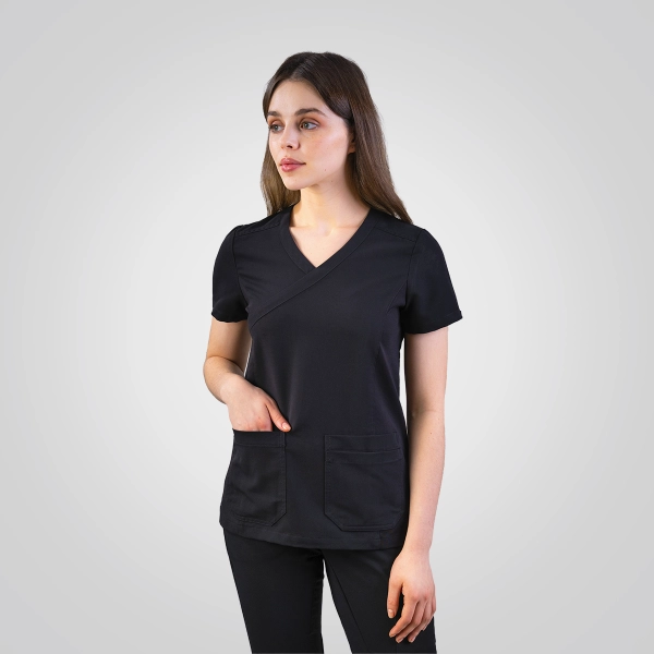 Bluză medicală neagră de damă Stone
