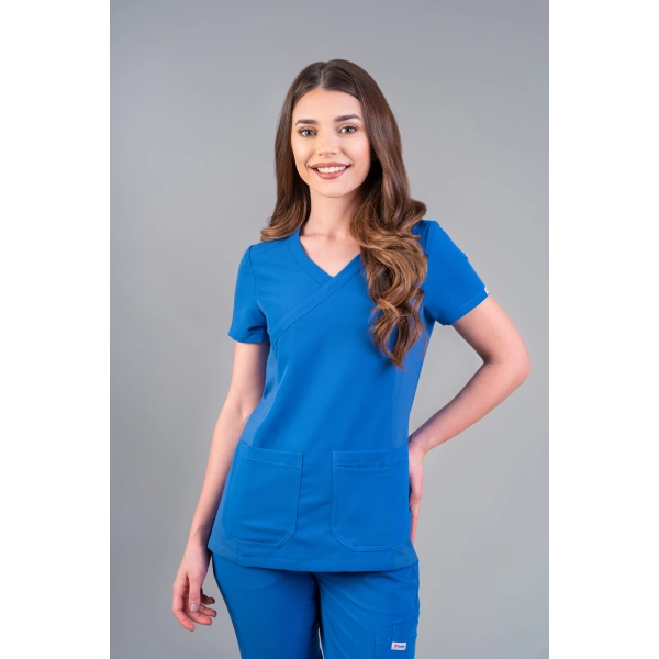 Bluză medicală albastră de damă Stone
