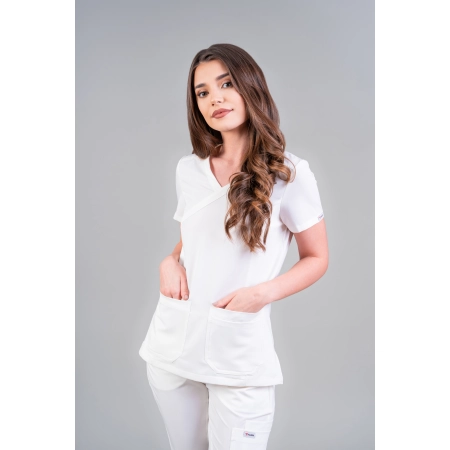 Bluză medicală albă de damă Stone