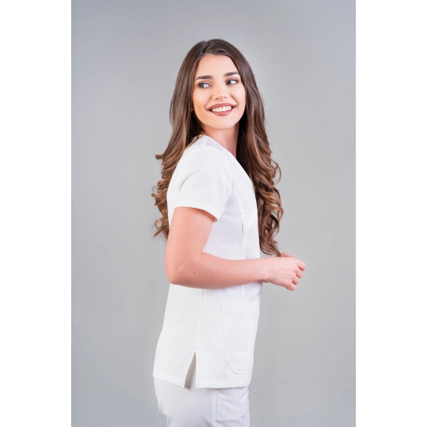 Bluză medicală albă de damă Stone