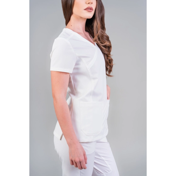 Bluză medicală albă de damă Stone
