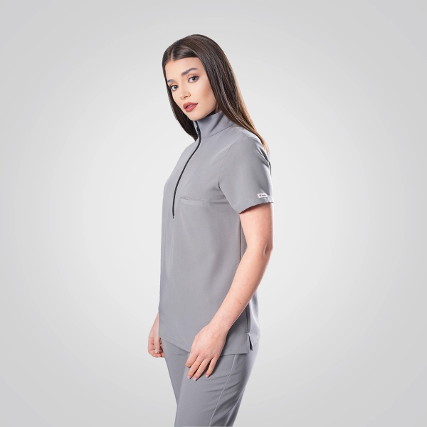 Bluză medicală gri de damă Leia