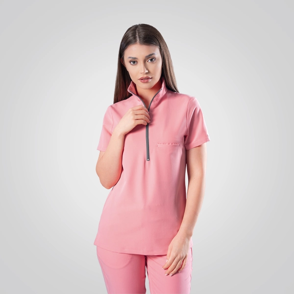 Bluză medicală roz de damă Leia