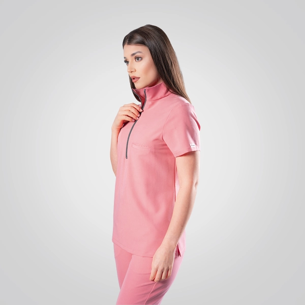 Bluză medicală roz de damă Leia