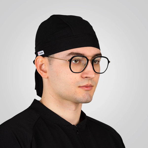 Bonetă medicală neagră unisex