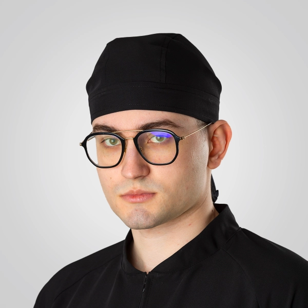 Bonetă medicală neagră unisex