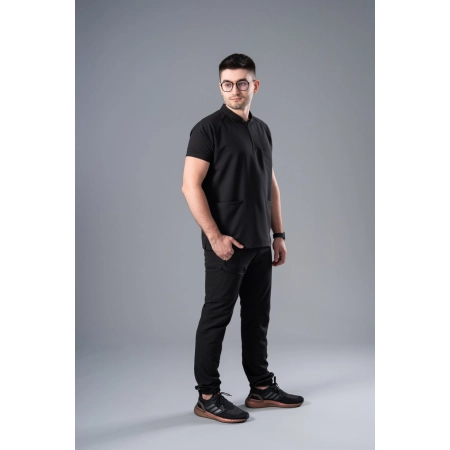 Costum medical negru bărbați Hunter