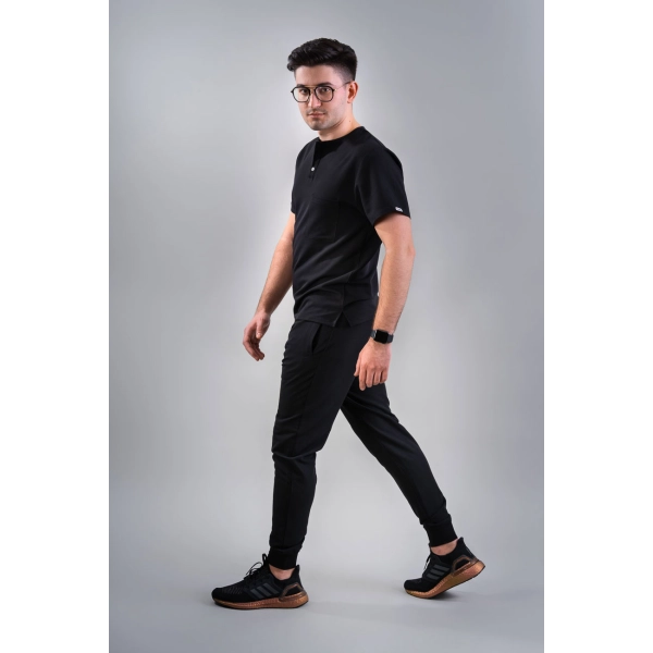 Costum medical negru bărbați Hooke