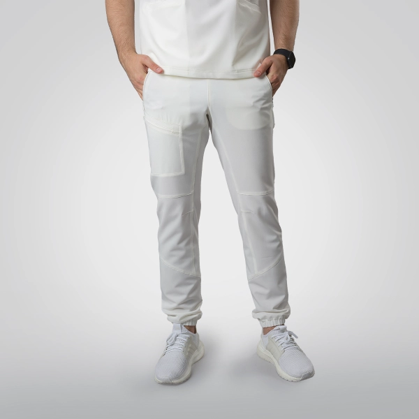 Pantaloni medicali albi bărbați Hunter