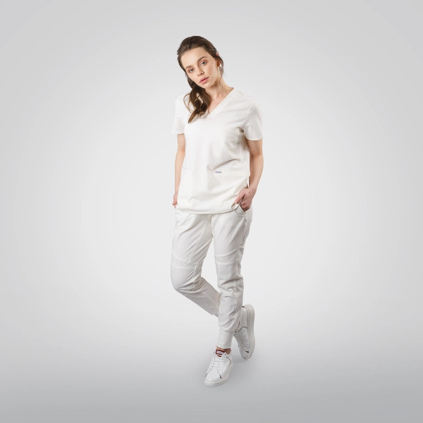 Costum medical alb de damă Okami