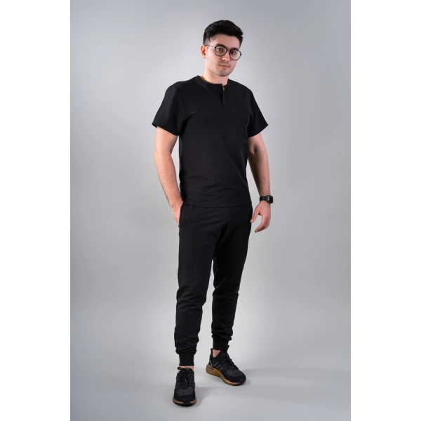 Pantaloni medicali negri bărbați Hooke