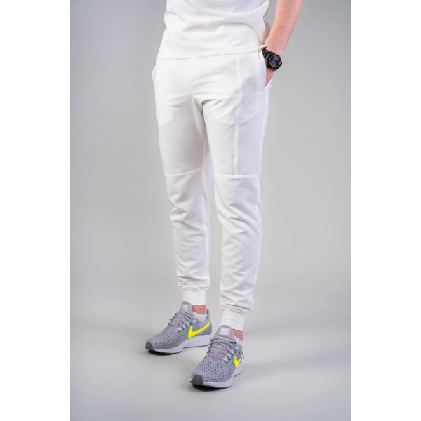 Pantaloni medicali albi bărbați Hooke