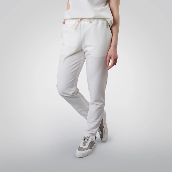 Pantaloni medicali albi de damă Crumpler