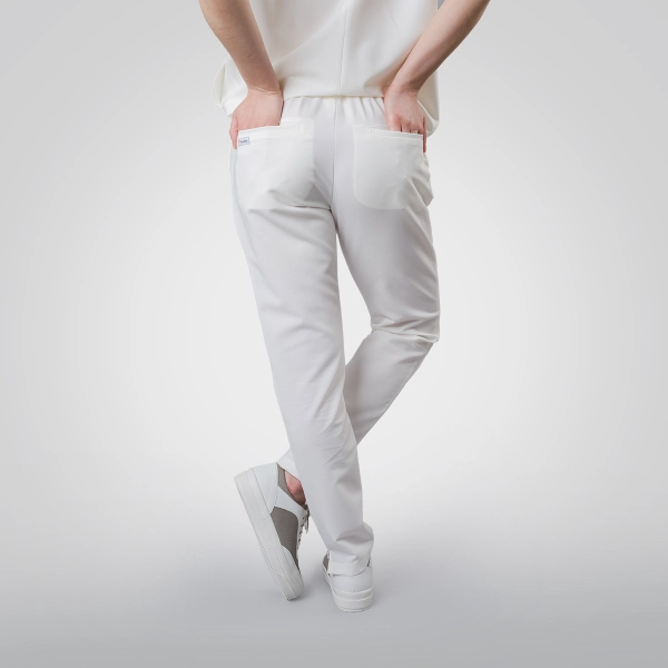 Pantaloni medicali albi de damă Crumpler