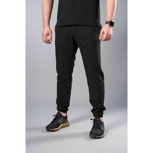 Pantaloni medicali negri bărbați Obi