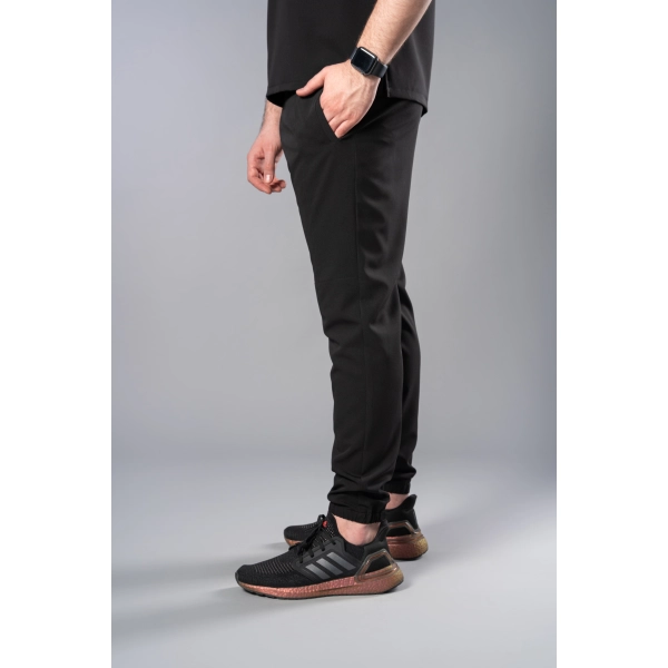 Pantaloni medicali negri bărbați Obi