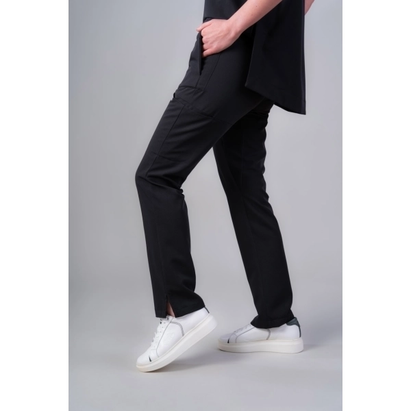 Pantaloni medicali negri de damă Cutzarida