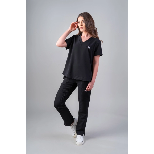 Pantaloni medicali negri de damă Cutzarida