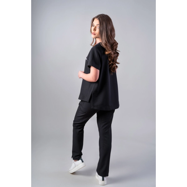 Pantaloni medicali negri de damă Cutzarida