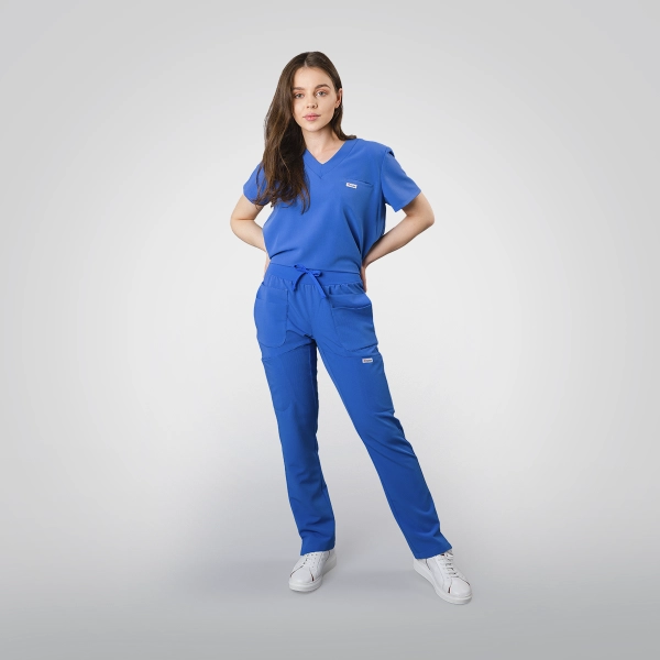 Pantaloni medicali albaștri de damă Cutzarida