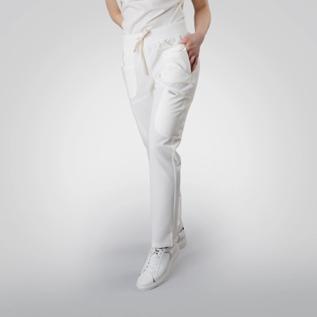 Pantaloni medicali albi de damă Cutzarida