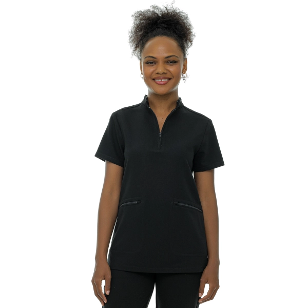 Bluză medicală neagră de damă Elion