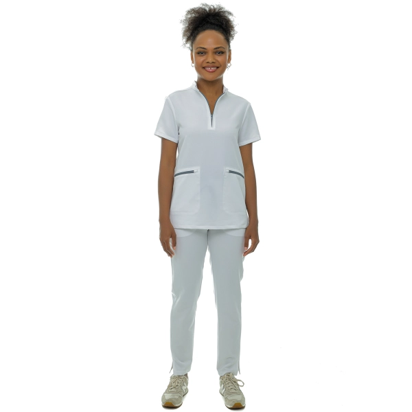 Costum medical alb optic de damă Elion