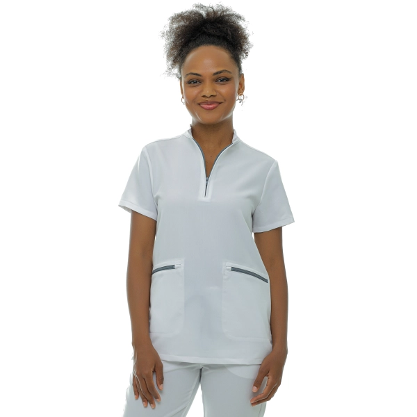 Costum medical alb optic de damă Elion