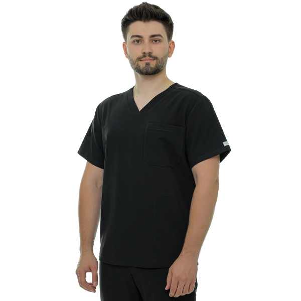 Bluză medicală neagră bărbați Hess