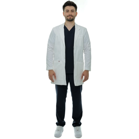 Halat de laborator alb bărbați Bovet