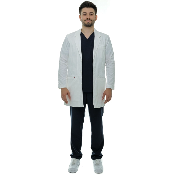 Halat de laborator alb bărbați Bovet