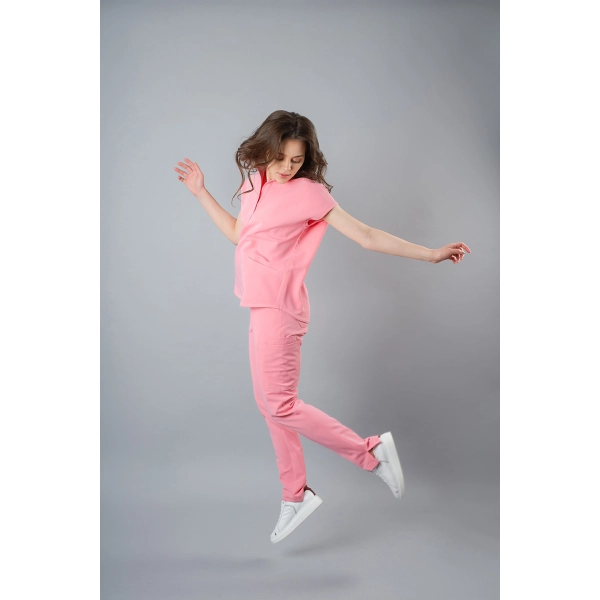 Pantaloni medicali roz de damă Chieu