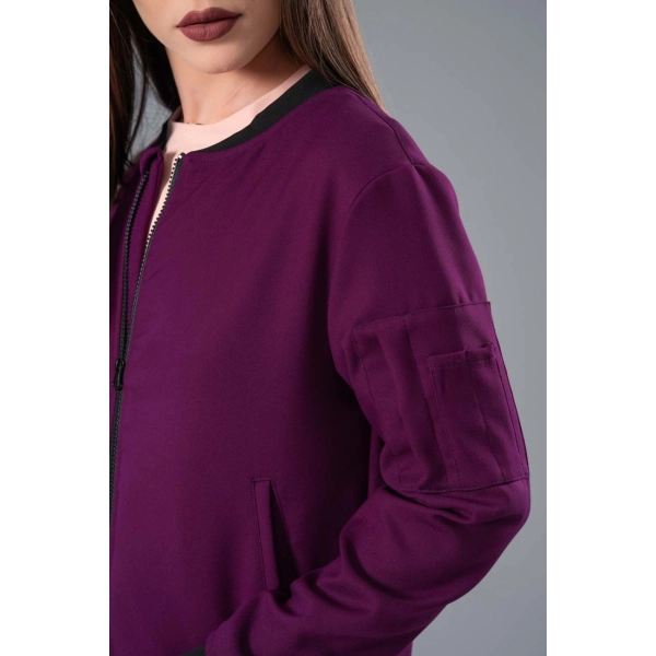 Jachetă Bomber magenta medicală de damă