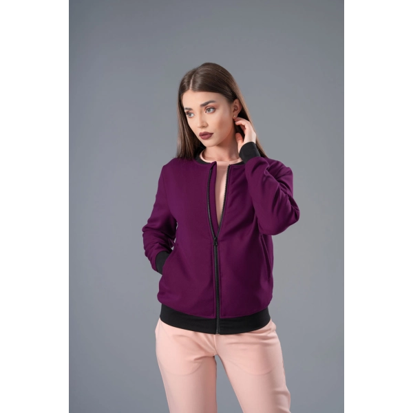 Jachetă Bomber magenta medicală de damă