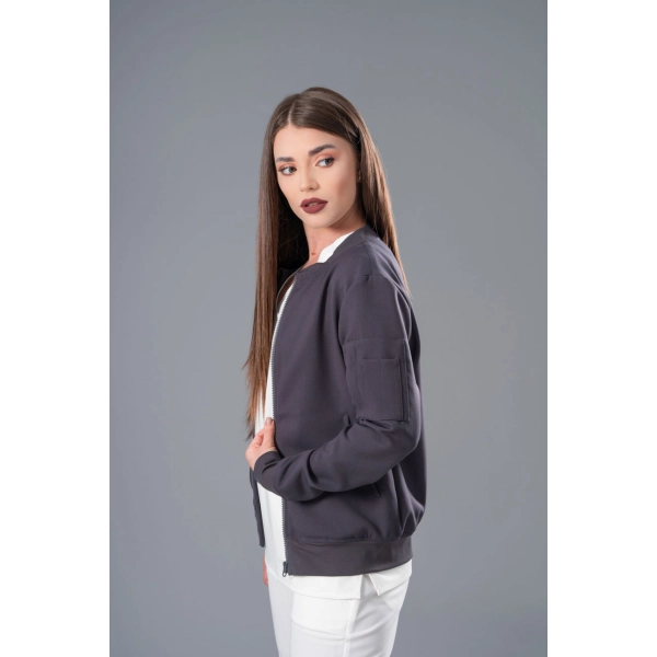 Jachetă Bomber gri medicală de damă