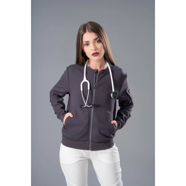 Jachetă Bomber gri medicală de damă