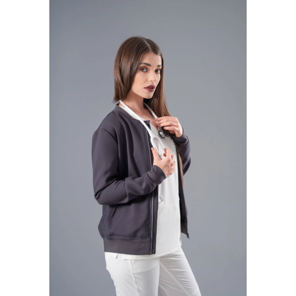 Jachetă Bomber gri medicală de damă