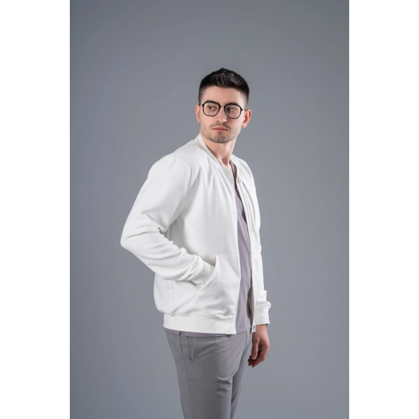 Jachetă Bomber albă medicală bărbați