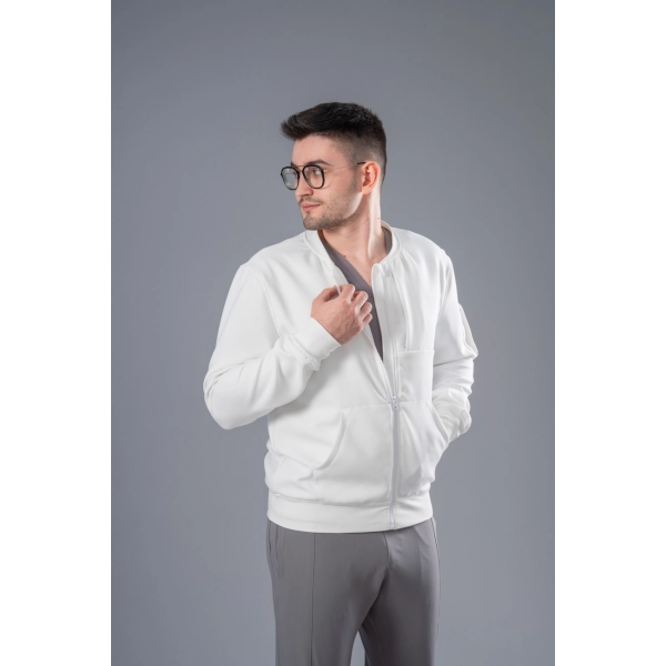 Jachetă Bomber albă medicală bărbați
