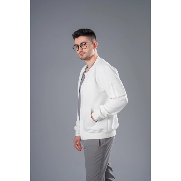 Jachetă Bomber albă medicală bărbați