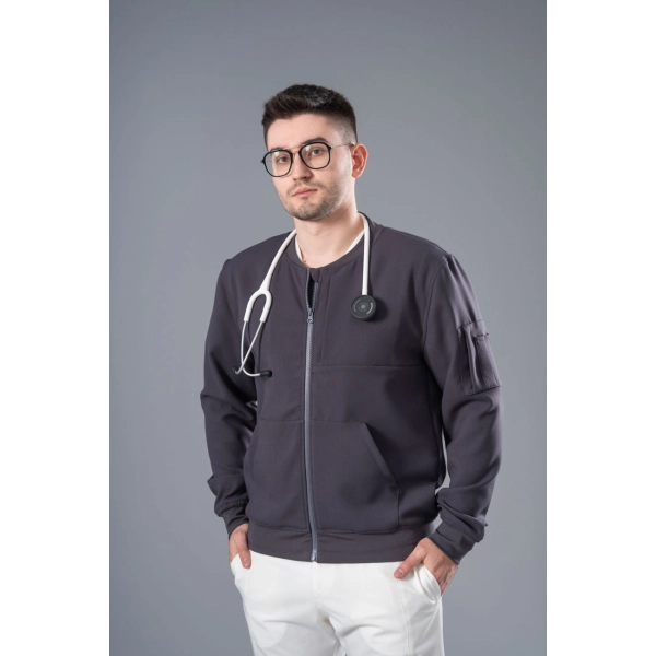 Jachetă Bomber gri medicală bărbați