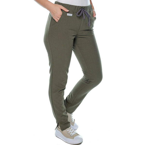 Pantaloni medicali kaki de damă Aslan