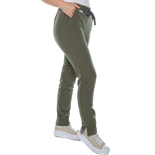 Pantaloni medicali kaki de damă Aslan